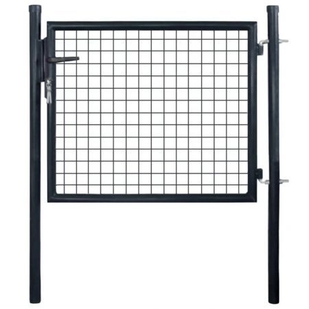 Mesh Garden Gate Galvanised Steel 85.5x75 cm Grey