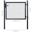 Mesh Garden Gate Galvanised Steel 85.5x75 cm Grey