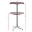 Gardeon Outdoor Bar Table Wooden Cafe Table Aluminium Pole Round