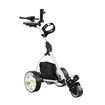 Electric Golf Trolley 3 Wheel Foldable Push Golf Buggy Cart 3 Distance Control LED Display-White