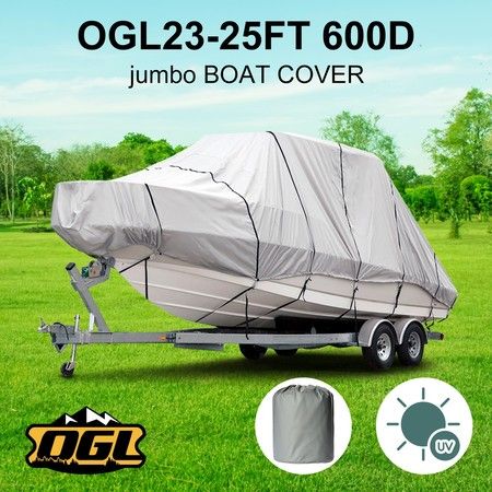 OGL 23-25 ft Trailerable Jumbo Boat Cover Waterproof Marine Grade Fabric 