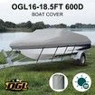 OGL 16-18.5 ft Trailerable Boat Cover Waterproof Marine Grade Fabric for V Hull Fishing Boats 