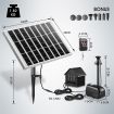 50W Solar Fountain Water Pump with Battery and LED Light for Birdbath Garden Pool