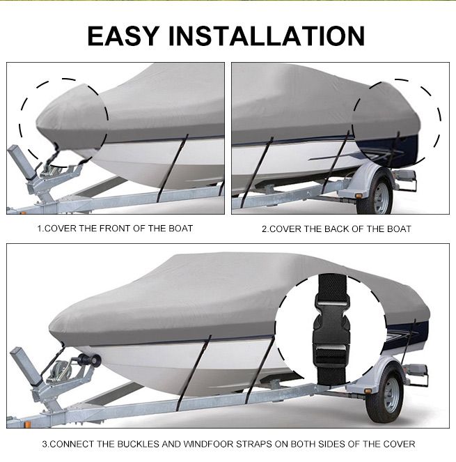 OGL 1214 ft Trailerable Boat Cover Waterproof Marine Grade Fabric for