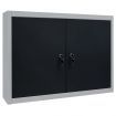 Wall Mounted Tool Cabinet Industrial Style Metal Grey and Black