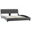 Bed Frame Grey Faux Leather 137x187 cm Double Size