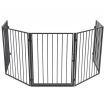 Pet Fireplace Fence Steel Black