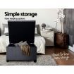 Artiss Storage Ottoman Blanket Box Velvet Foot Stool Rest Chest Couch Bench Toy Charcoal