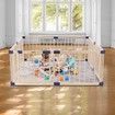 Wooden Baby Playpen Fence Barrier Kids Enclosure Activity Centre Safety Gate Play Room Yard for Child Toddler 8 Panels