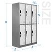 6 Doors Locker Cabinet Steel Storage Cupboard for Home Office School Gym