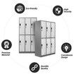 6 Doors Locker Cabinet Steel Storage Cupboard for Home Office School Gym