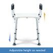 Adjustable Shower Chair Seat Bath Stool with Padded Armrests