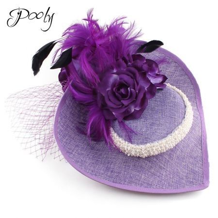 Poly Fascinators Hats Feather Flower 