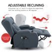 Electric Massage Chair Recliner Linen Fabric Sofa Lift Motor Armchair 8 Point Heating Blue