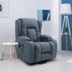 Electric Massage Chair Recliner Linen Fabric Sofa Lift Motor Armchair 8 Point Heating Blue