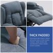 Electric Massage Chair Recliner Linen Fabric Sofa Lift Motor Armchair 8 Point Heating Blue