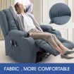 Electric Massage Chair Recliner Linen Fabric Sofa Lift Motor Armchair 8 Point Heating Blue