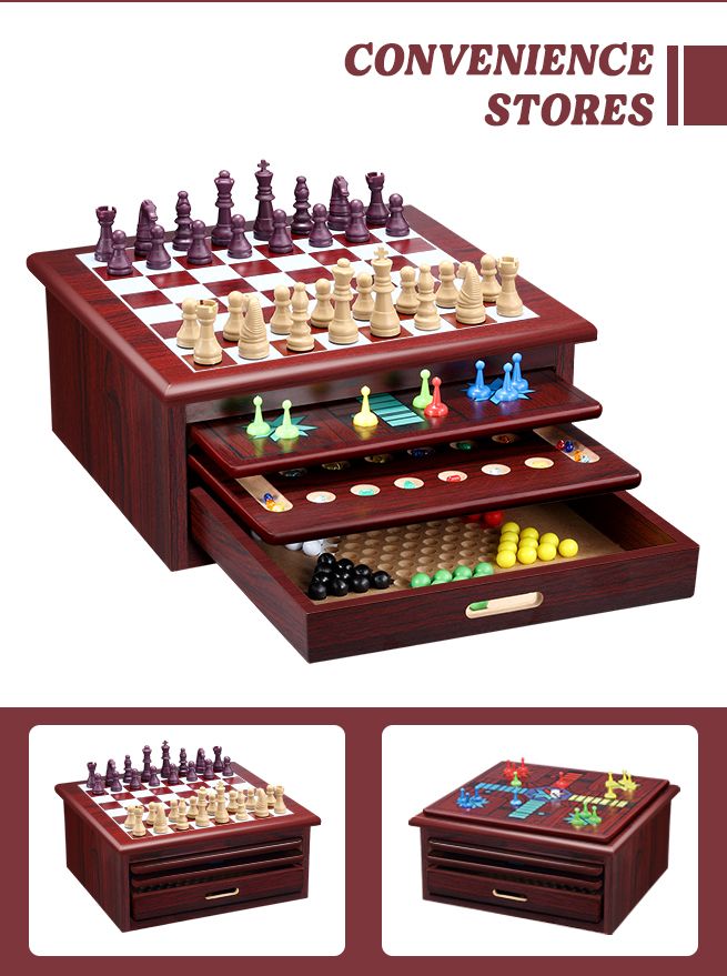 vintage deluxe glass chess checker backgammon parcheesi board game set