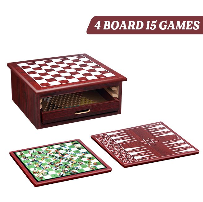 vintage deluxe chess/checker/backgammon board game set. wood & glass