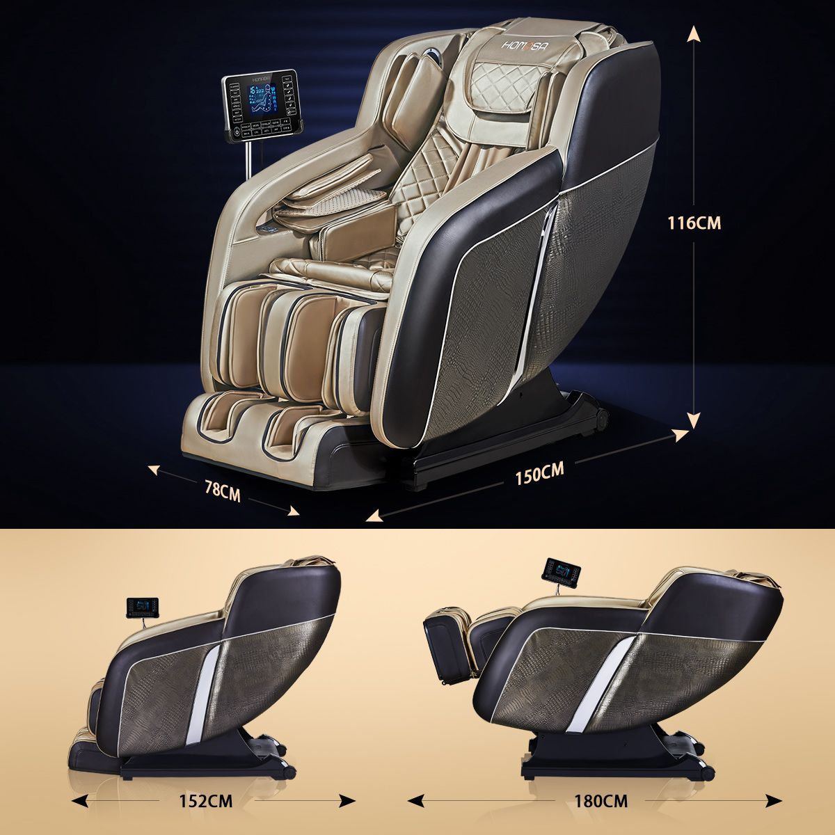 HOMASA Full Body Massage Chair Zero Gravity Massage Recliner with