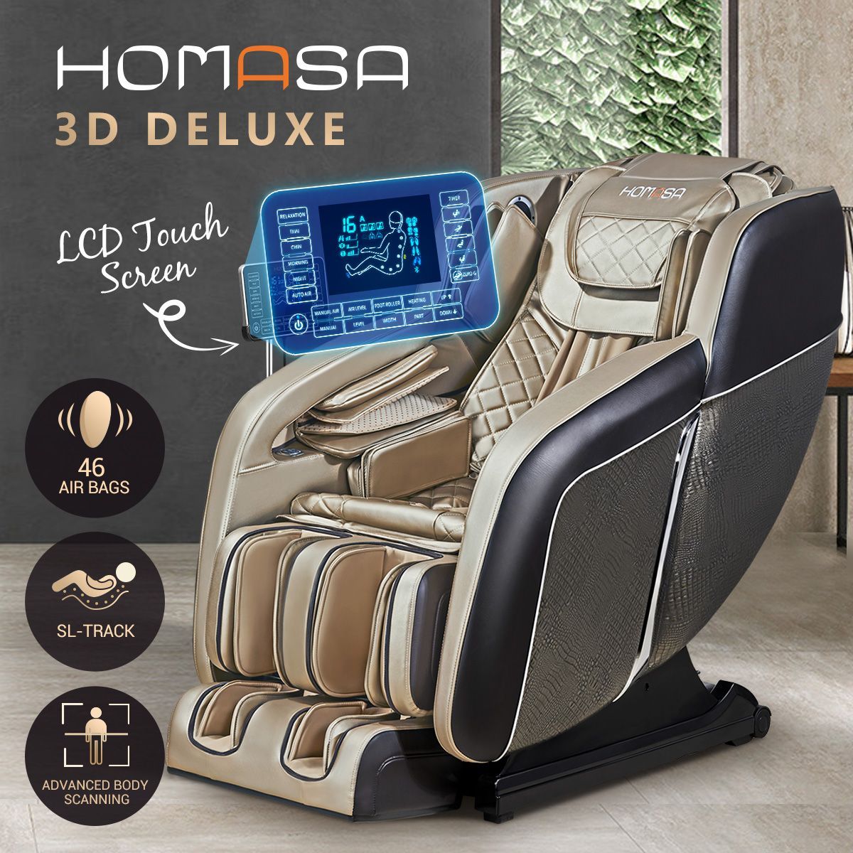 HOMASA Full Body Massage Chair Zero Gravity Massage Recliner with