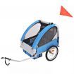 Kids' Bicycle Trailer 30kg - Grey and Blue