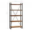 5-Tier Bookcase 90x30x180 cm Solid Reclaimed Wood