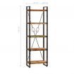 5-Tier Bookcase 60x30x180 cm Solid Reclaimed Wood