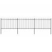 Garden Fence with Spear Top Steel 5.1x1.2 m Black