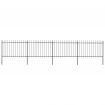 Garden Fence with Spear Top Steel 6.8x1.2 m Black