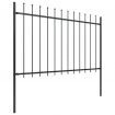 Garden Fence with Spear Top Steel 6.8x1.2 m Black