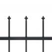 Garden Fence with Spear Top Steel 6.8x1.2 m Black