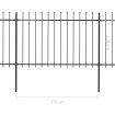 Garden Fence with Spear Top Steel 6.8x1.2 m Black