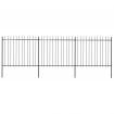 Garden Fence with Spear Top Steel 5.1x1.5 m Black