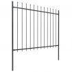 Garden Fence with Spear Top Steel 5.1x1.5 m Black