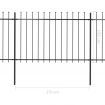 Garden Fence with Spear Top Steel 5.1x1.5 m Black