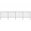 Garden Fence with Spear Top Steel 6.8x1.5 m Black