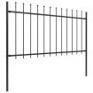 Garden Fence with Spear Top Steel 8.5x1 m Black