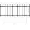 Garden Fence with Spear Top Steel 8.5x1 m Black