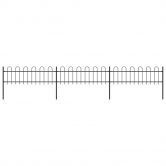 Garden Fence with Hoop Top Steel 5.1x0.6 m Black