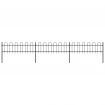 Garden Fence with Hoop Top Steel 5.1x0.6 m Black