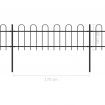 Garden Fence with Hoop Top Steel 5.1x0.6 m Black