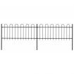 Garden Fence with Hoop Top Steel 3.4x0.8 m Black