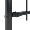 Garden Fence with Hoop Top Steel 3.4x0.8 m Black