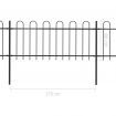 Garden Fence with Hoop Top Steel 3.4x0.8 m Black