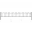 Garden Fence with Hoop Top Steel 5.1x0.8 m Black