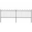 Garden Fence with Hoop Top Steel 3.4x1 m Black