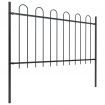 Garden Fence with Hoop Top Steel 3.4x1 m Black