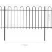 Garden Fence with Hoop Top Steel 3.4x1 m Black