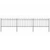 Garden Fence with Hoop Top Steel 5.1x1 m Black